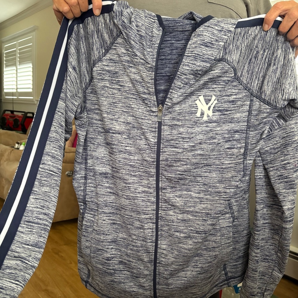 Blue Zip-Up Jacket with NYY logo